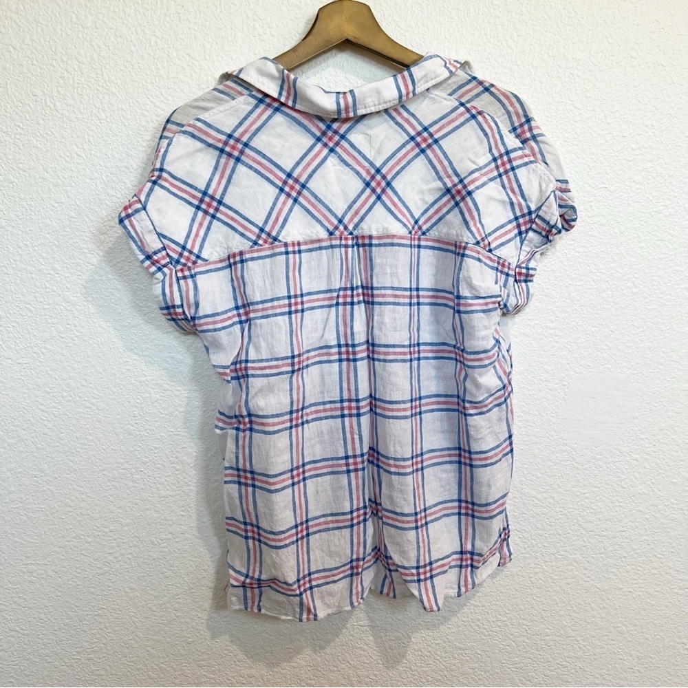 Rails- Whitney Raspberry Azure Linen Too Small - Picture 6 of 7